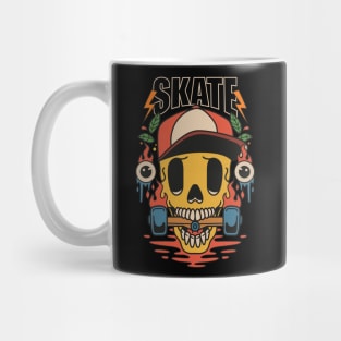 Skull Skate Illustration Mug